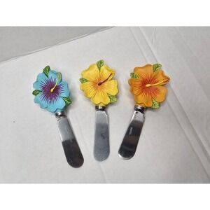 Island Paradise Set #3 Hibiscus Flowers Cheese/Butter Spreaders
